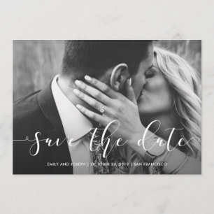 Loving Script   Save the Date with Photo