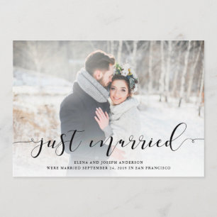 Loving Script Wedding Announcement with Photo