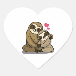 Loving Sloth Heart Sticker
