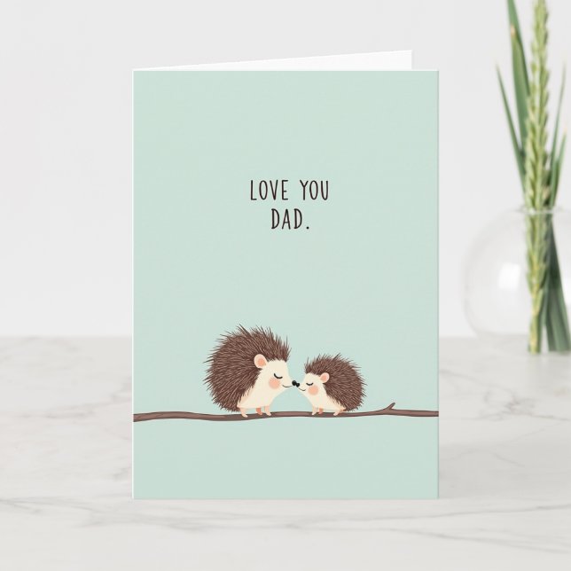 Loving Spiky Dad Illustration Card (Front)