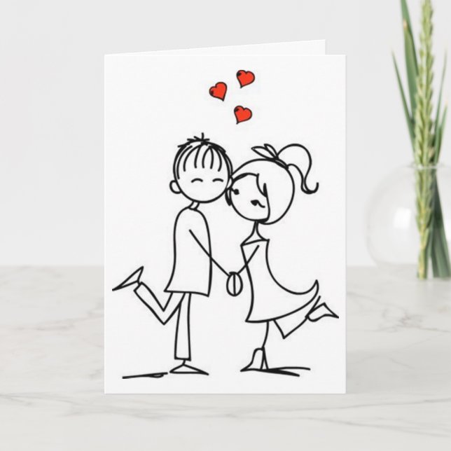 ***LOVING STICK COUPLE*** ANNIVERSARY CARD (Front)