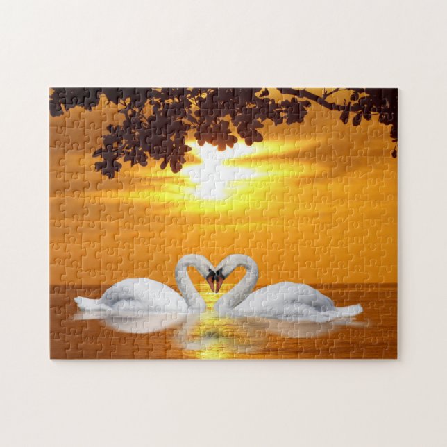 Loving Swans Jigsaw Puzzle (Horizontal)