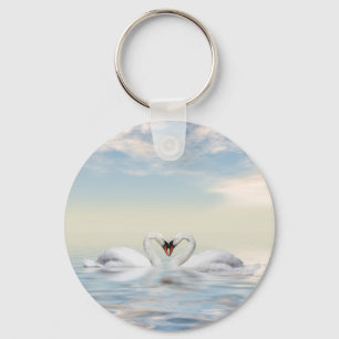 Loving swans key ring