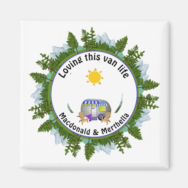 LOVING THIS VAN LIFE Personalised CARAVAN Camping Magnet (Front)