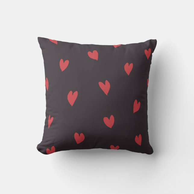 Loving Touch Red Black Throw Pillow (Front)