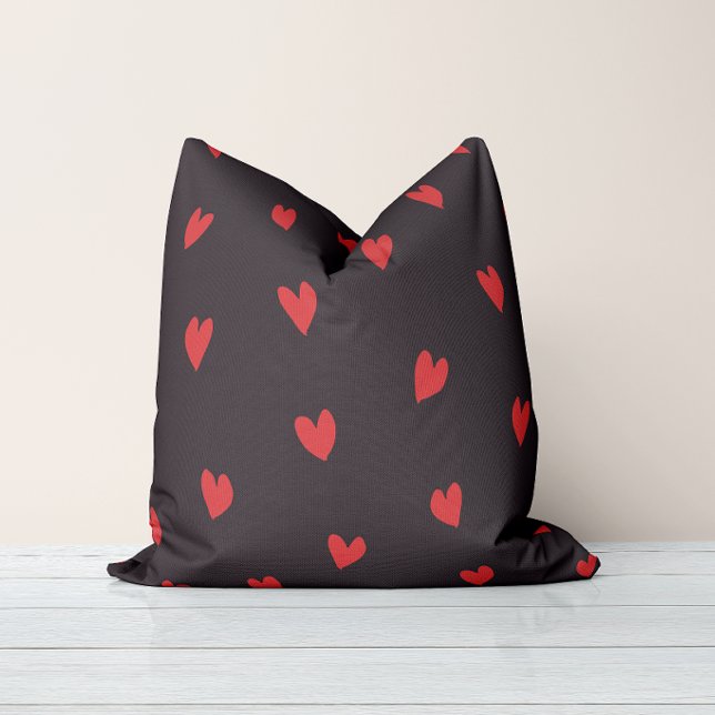 Loving Touch Red Black Throw Pillow (Creator Uploaded)