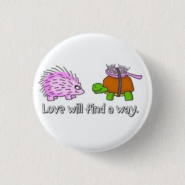 Loving turtle 3 cm round badge (Front)