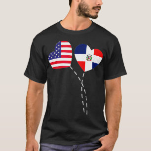 Loving USA Dominican Republic Flag Heart Dominican T-Shirt