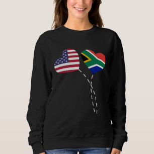 Loving USA South Africa Flag Heart South African A Sweatshirt