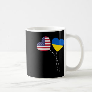 Loving Usa Ukraine Flag Heart Ukrainian Americans Coffee Mug