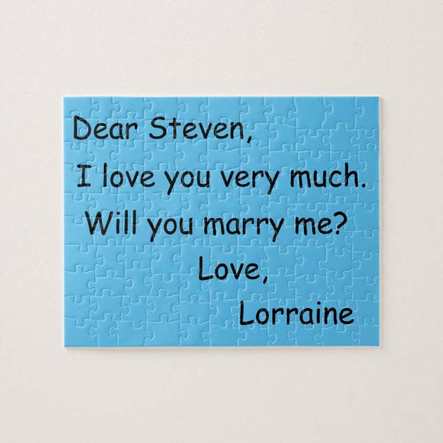 Loving Wedding Proposal Jigsaw Puzzle (Horizontal)