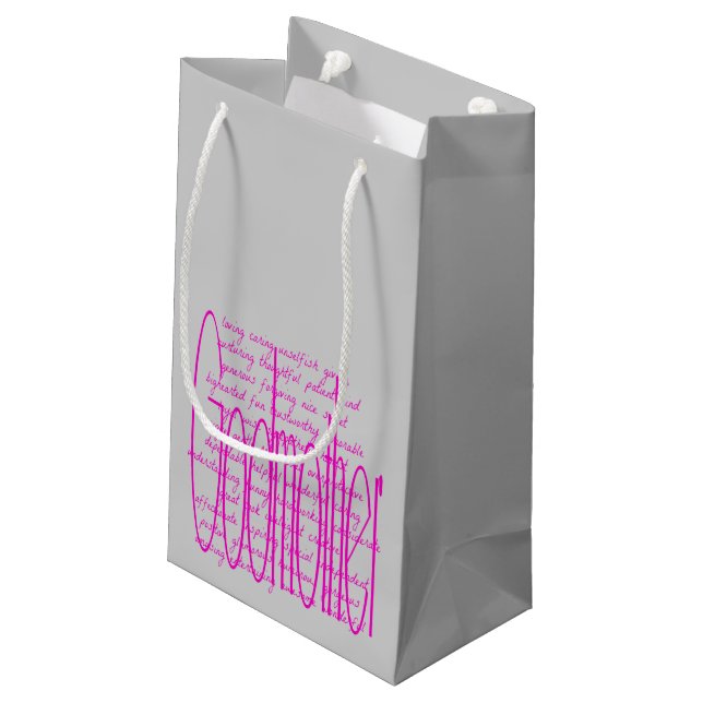 Loving Words for a Godmother Small Gift Bag (Back Angled)