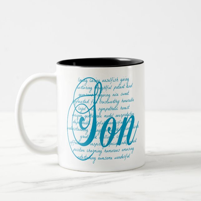 Loving Words for a Son Two-Tone Coffee Mug (Left)