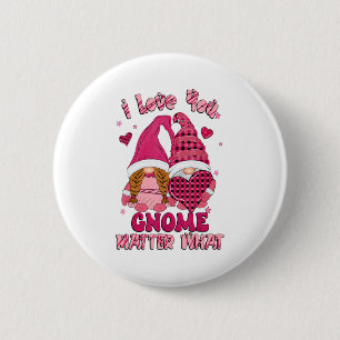 Loving You Gnome What Buffalo Plaid Valenti  6 Cm Round Badge