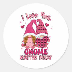Loving You Gnome What Buffalo Plaid Valenti Classic Round Sticker