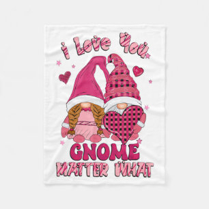 Loving You Gnome What Buffalo Plaid Valenti Fleece Blanket