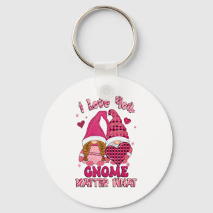 Loving You Gnome What Buffalo Plaid Valenti  Key Ring