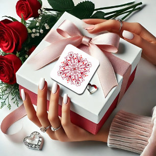 Loving You handwritten seamless doodles valentine Square Sticker