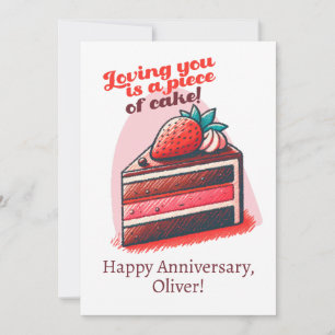 Loving You Is A Piece Of Cake Anniversary  Holiday Card