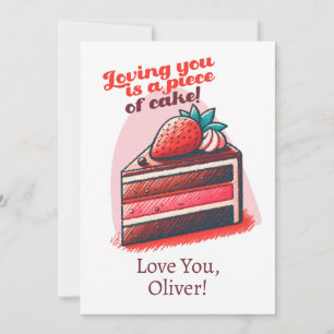 Loving You Is A Piece Of Cake Sweet Love Holiday Card