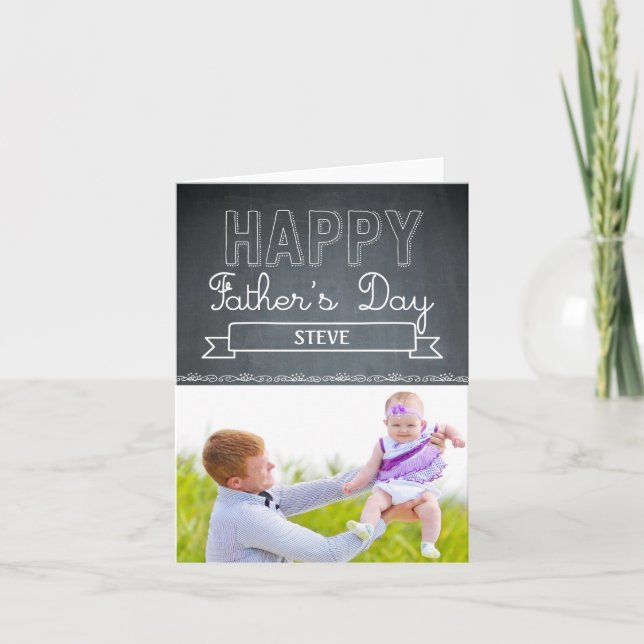Lovingly Drawn Fathers Day Photo Card (Front)