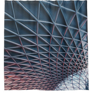 Low-angle photo of building structure shower curtain
