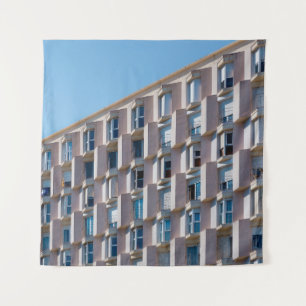 LOW ANGLE PHOTO OF GRAY CONCRETE BUILDING TAPESTRY