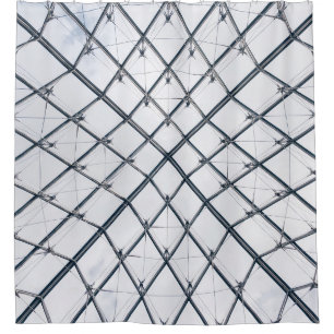 Low-angle photo of grey metal frame shower curtain