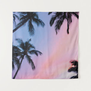 Low-angle photography coconut trees during golden tapestry