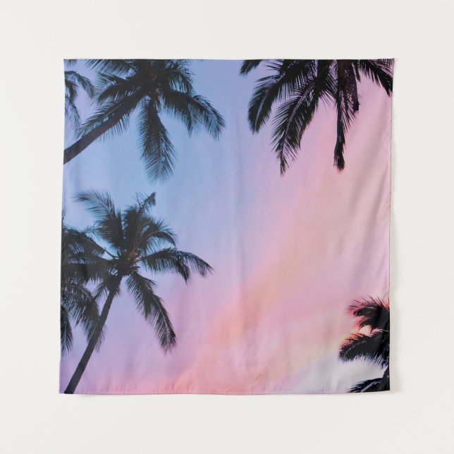 Low-angle photography coconut trees during golden  tapestry (Front)