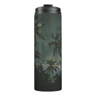 LOW ANGLE PHOTOGRAPHY OF A COCONUT TREES WITH STAR THERMAL TUMBLER