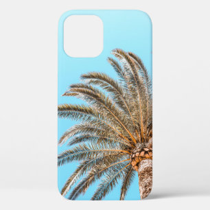 Low-angle photography of a green palm tree under a iPhone 12 case