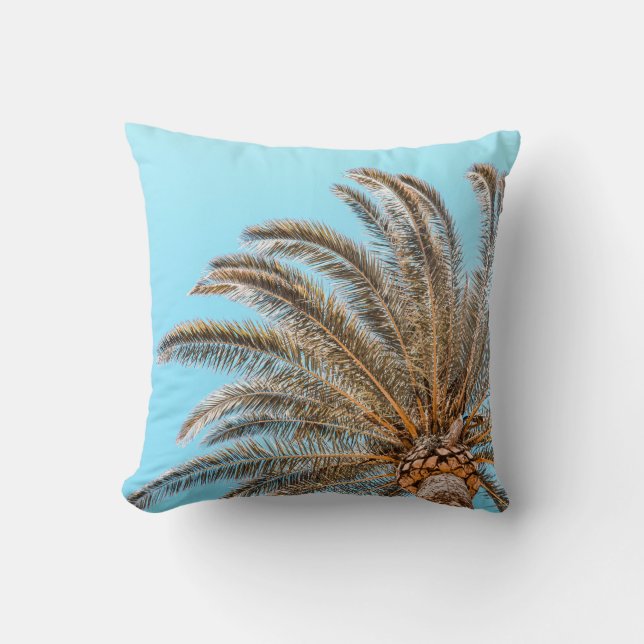 Low-angle photography of a green palm tree under a cushion (Front)