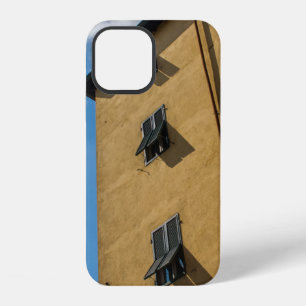 LOW ANGLE PHOTOGRAPHY OF BROWN LOUVER WINDOW iPhone 12 CASE
