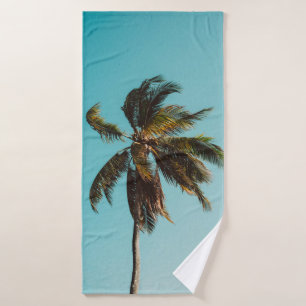 Low angle photography of coconut tree bath towel