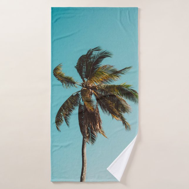 Low angle photography of coconut tree bath towel (Bath Towel)