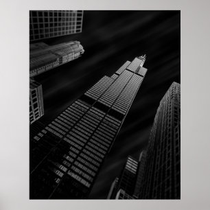 LOW-ANGLE PHOTOGRAPHY OF CURTAIN WALL BUILDING POSTER