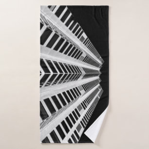 LOW ANGLE PHOTOGRAPHY OF HIGH RISE BUILDING BATH TOWEL