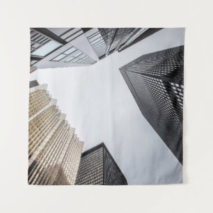 LOW-ANGLE PHOTOGRAPHY OF HIGH-RISE BUILDINGS TAPESTRY