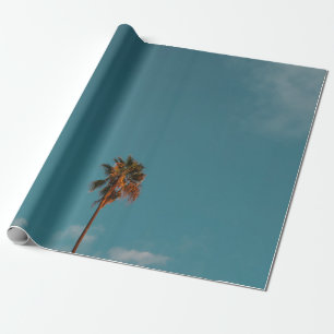 Low angle photography of palm tree under blue sky wrapping paper