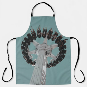 Low-angle photography of people riding a drop-down apron