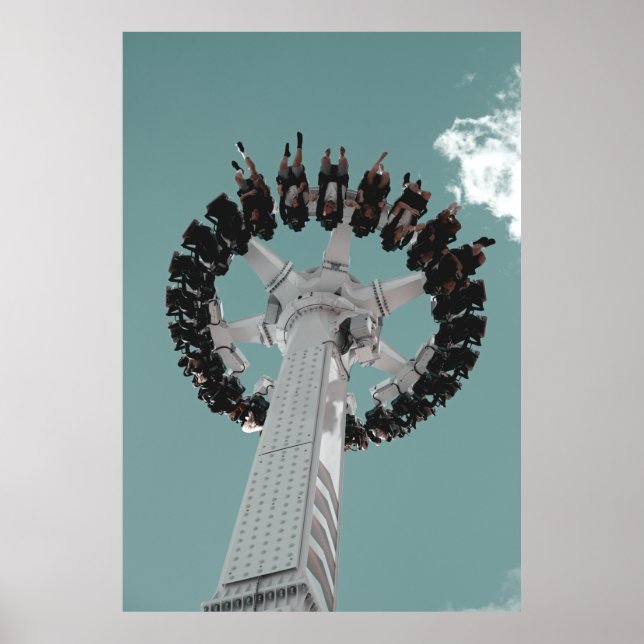 Low-angle photography of people riding a drop-down poster (Front)