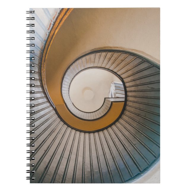 Low angle photography of spiral ladder notebook (Front)