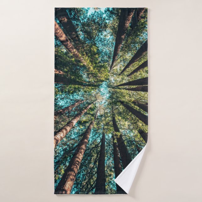 Low angle photography of trees at daytime bath towel (Bath Towel)