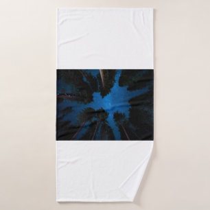 LOW ANGLE PHOTOGRAPHY OF TREES BATH TOWEL