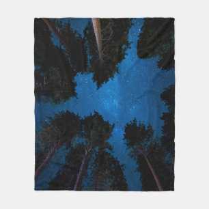 LOW ANGLE PHOTOGRAPHY OF TREES FLEECE BLANKET