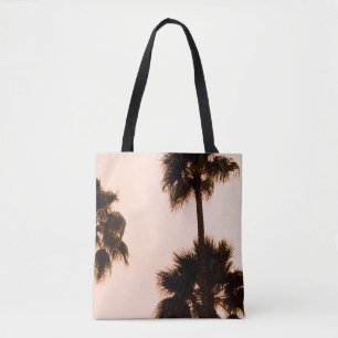 LOW-ANGLE PHOTOGRAPHY PALM PLANTS TOTE BAG