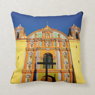 Low Angle View Of Yellow Ornate Church Cushion
