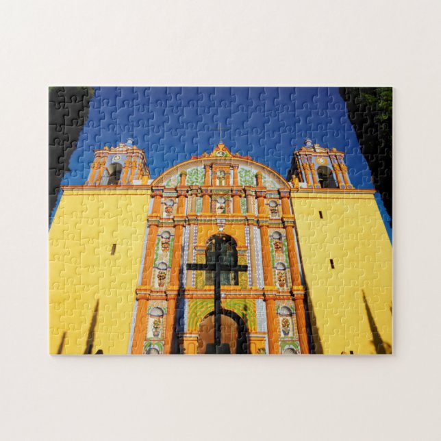 Low Angle View Of Yellow Ornate Church Jigsaw Puzzle (Horizontal)