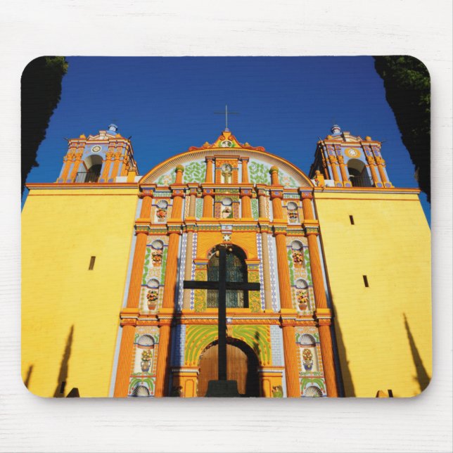 Low Angle View Of Yellow Ornate Church Mouse Pad (Front)